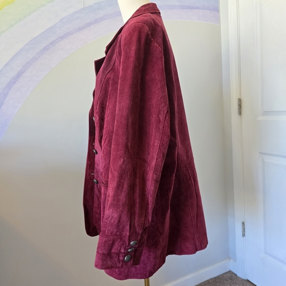 Denim & Co | 2X | Wine Washable Suede Button Front Jacket with Pockets - Picture 5 of 9